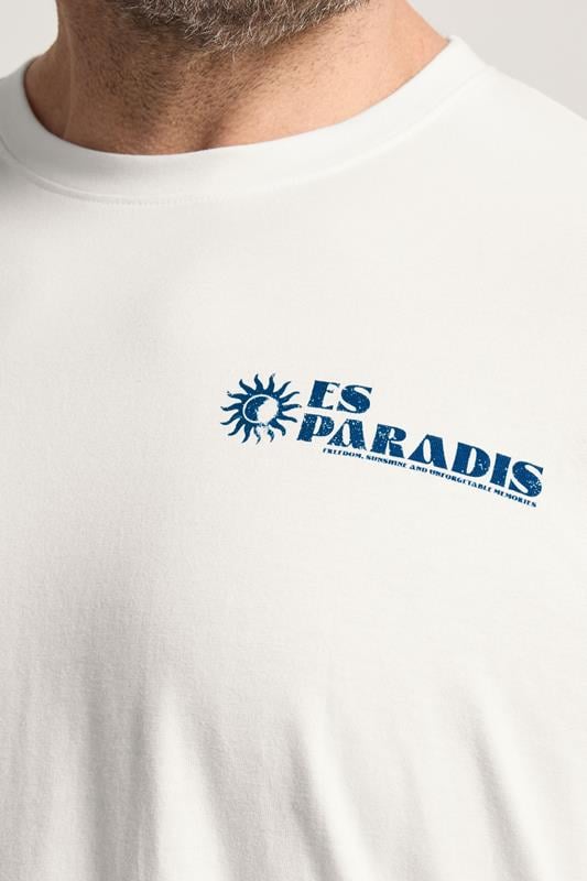 BadRhino Big & Tall Off White Ibiza Paradise Graphic T-Shirt | BadRhino 7