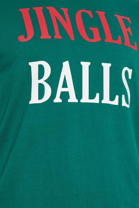 BadRhino Big & Tall Green 'Jingle' Slogan Christmas T-Shirt | BadRhino 4