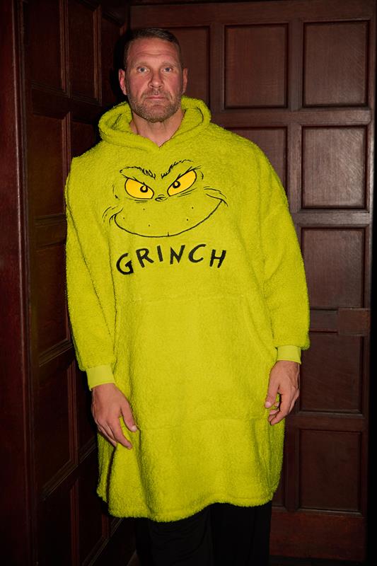 Men's  BadRhino Big & Tall Green Grinch Blanket Hoodie