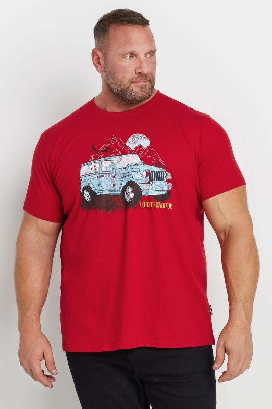 BadRhino Big & Tall Red Jeep Graphic Print T-Shirt | BadRhino 1