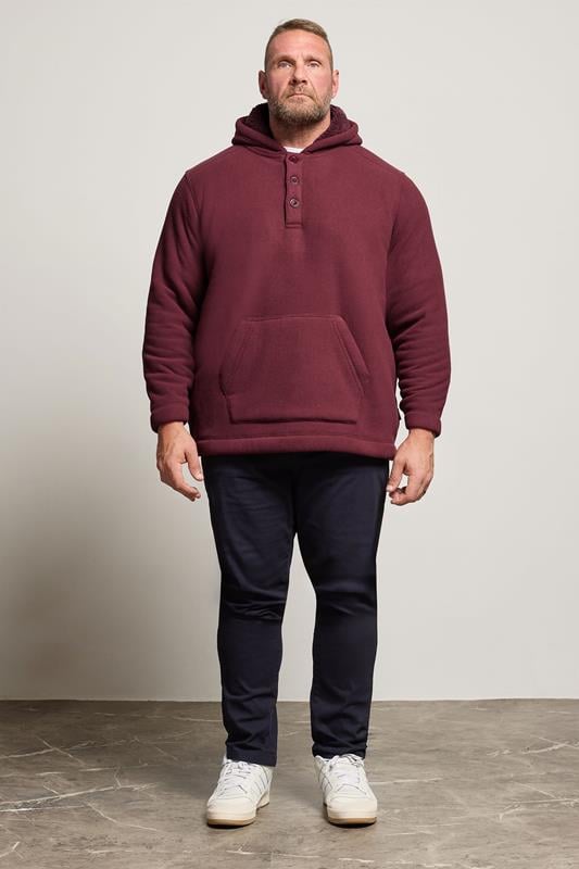 BadRhino Big & Tall Burgundy Borg Lined Fleece | BadRhino 2