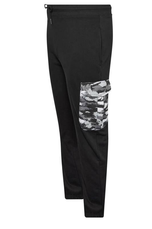 BadRhino Big & Tall Black Camo Detail Cargo Joggers | BadRhino 6