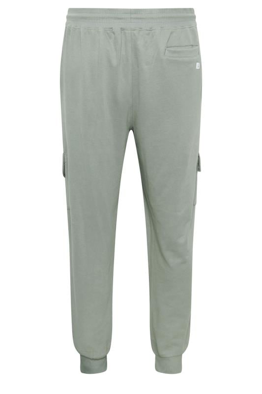 STUDIO A Big & Tall Grey Cuffed Cargo Joggers | BadRhino 6