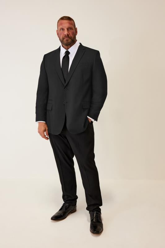 BadRhino Big & Tall Black Plain Suit Jacket | BadRhino 4