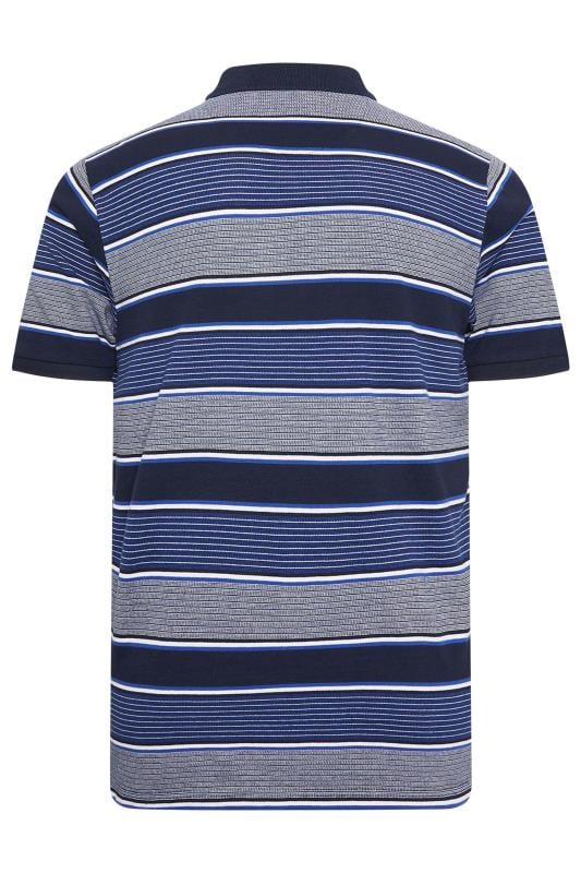 BadRhino Big & Tall Blue Multi Stripe Polo Shirt | BadRhino 5