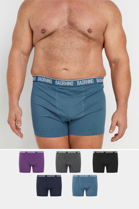 Men's  BadRhino 5 PACK Blue & Grey Boxers