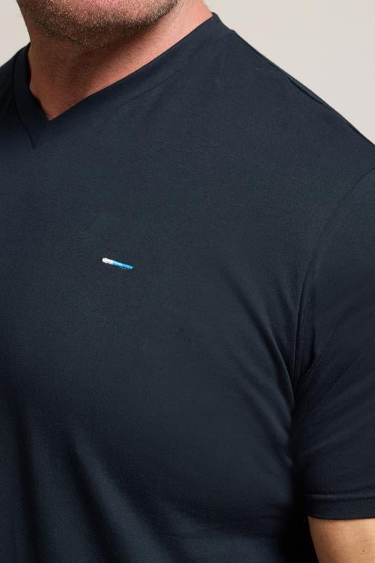 BadRhino Big & Tall Navy Blue Extra Long V-Neck T-Shirt | BadRhino 4
