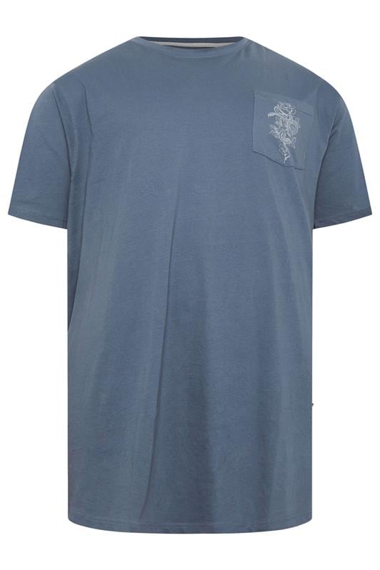KAM Big & Tall Blue Snake Print T-Shirt | BadRhino 2