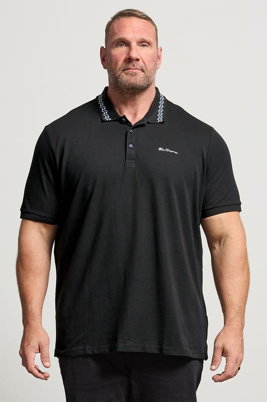 Men's  Ben Sherman Big & Tall Black Signature Pique Polo Shirt