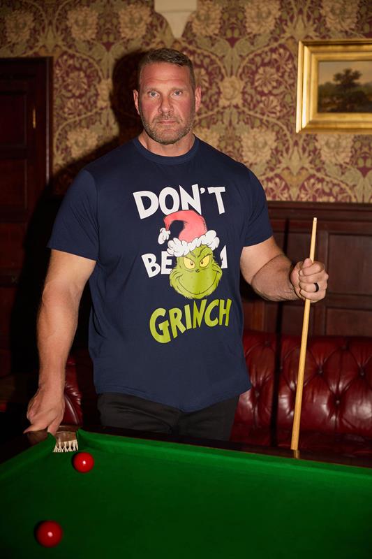 Men's  BadRhino Big & Tall Navy Blue Grinch Christmas Graphic T-Shirt