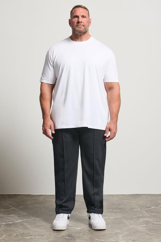 D555 Big & Tall Navy Blue Couture Open Hem Joggers | BadRhino 2