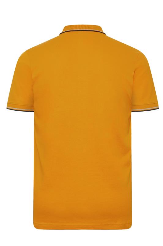 BadRhino Big & Tall Mustard Yellow Tipped Polo Shirt | BadRhino  5