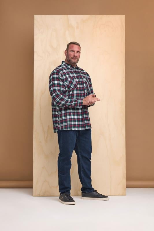 BadRhino Big & Tall Red Check Print Long Sleeve Flannel Shirt | BadRhino 1