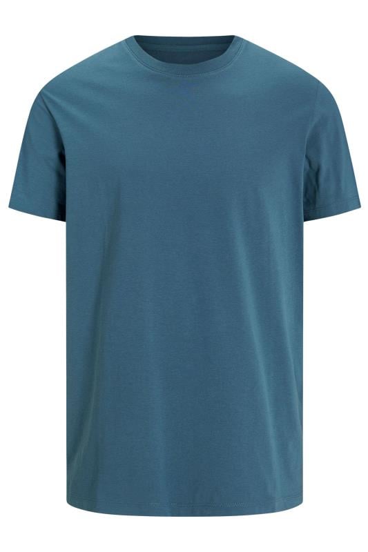 JACK & JONES Big & Tall Blue Basic T-Shirt | BadRhino 1