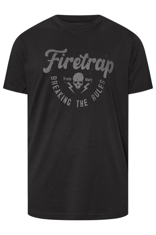 FIRETRAP Big & Tall Black 'King Skull' T-Shirt | BadRhino 3