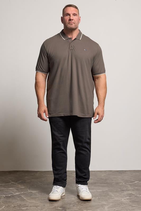 BadRhino Big & Tall 3 PACK Blue/Green/Brown Tipped Polo Shirt | BadRhino 4