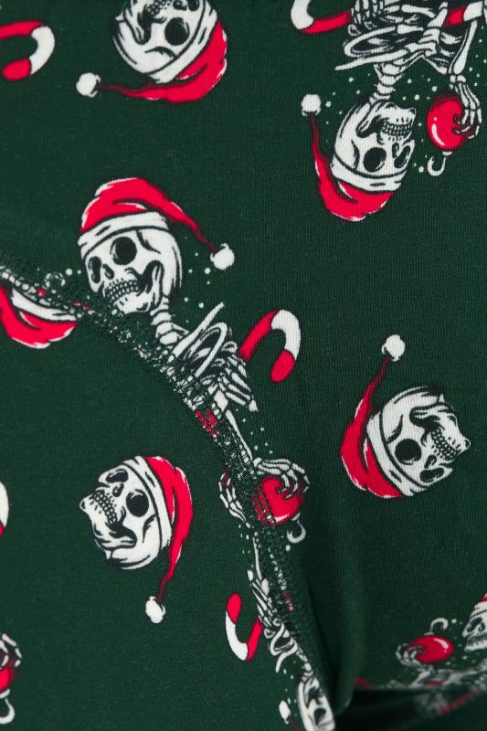 JACK & JONES 3 PACK Green & Red Christmas Skull Print Trunks | BadRhino 2