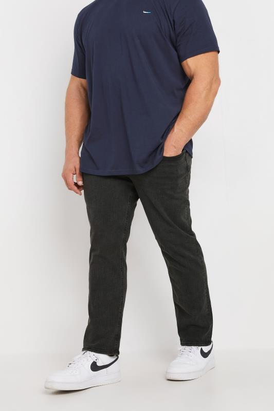 JACK & JONES Big & Tall Black Denim 'Glenn' Slim Fit Jeans | BadRhino 2