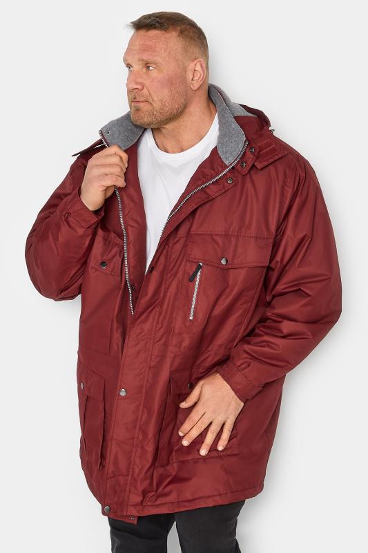 Men's  BadRhino Big & Tall Red Fleece Lined Hooded Coat