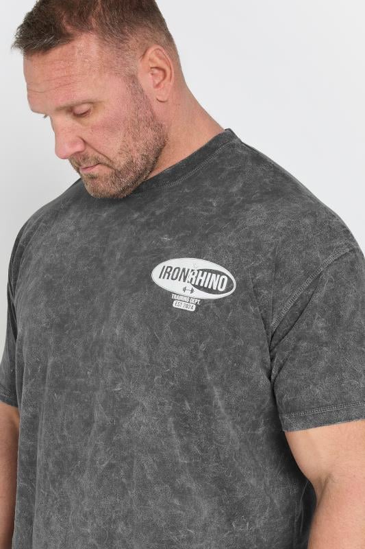 IronRhino Big & Tall Grey 'Training Dept' Acid Wash T-Shirt | BadRhino 3