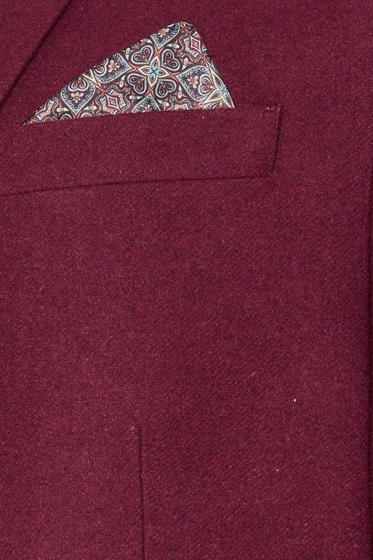 BadRhino Tailoring Big & Tall Burgundy Red Tweed Suit Jacket  3
