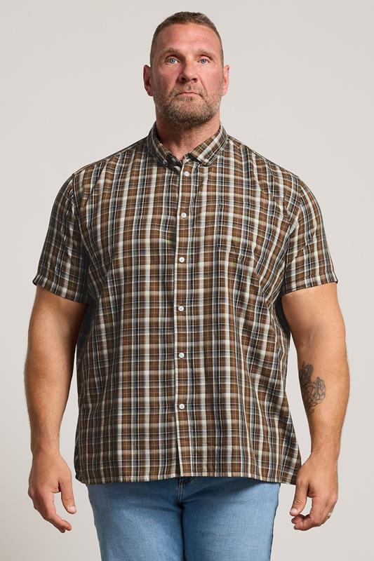 BadRhino Big & Tall Brown Check Shirt | BadRhino 1