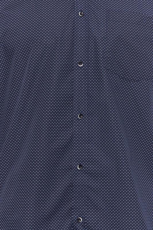 KAM Big & Tall Navy Blue Dobby Print Premium Shirt | BadRhino 2