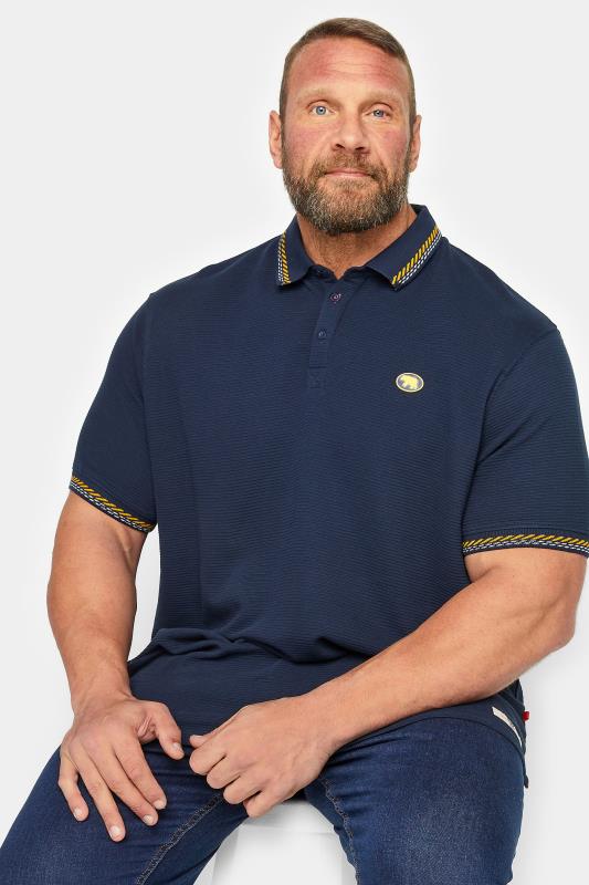 Men's  D555 Big & Tall Navy Blue Knitted Polo Shirt