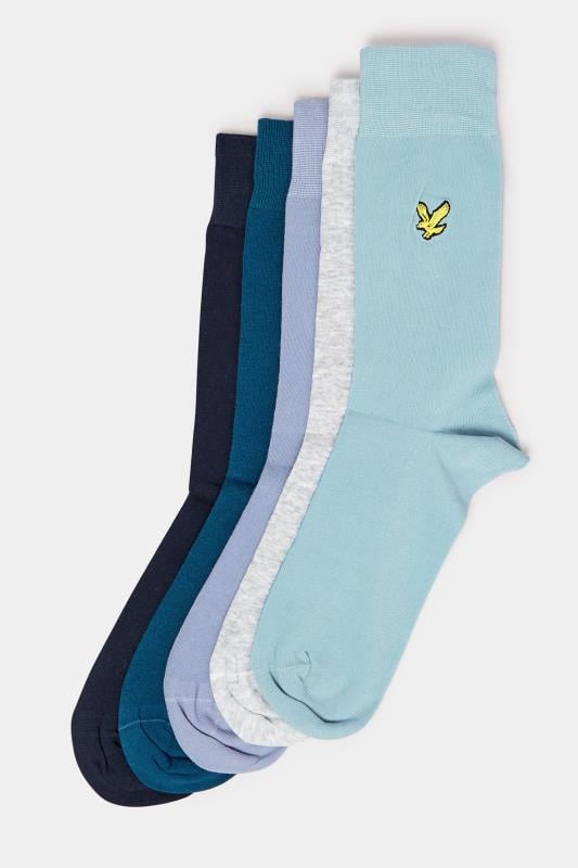 LYLE & SCOTT 5 PACK Blue Ankle Socks | BadRhino 1