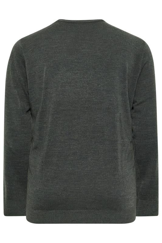 BadRhino Big & Tall Grey Crew Neck Jumper | BadRhino 5