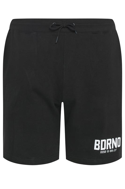 BDRNO Premium Big & Tall Black Logo Jogger Shorts | BadRhino 5