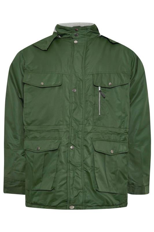 BadRhino Big & Tall Green Fleece Lined Hooded Coat | BadRhino 4