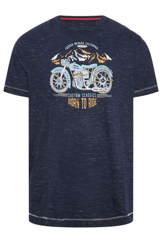 D555 Big & Tall Navy Blue Motorbike Tee | BadRhino 3