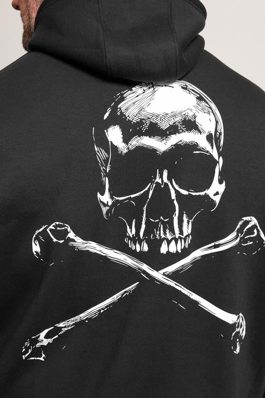 BadRhino Big & Tall Black Skull Graphic Hoodie | BadRhino 4