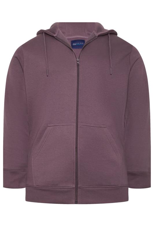 BadRhino Big & Tall Plum Purple Premium Zip Through Hoodie | BadRhino 4