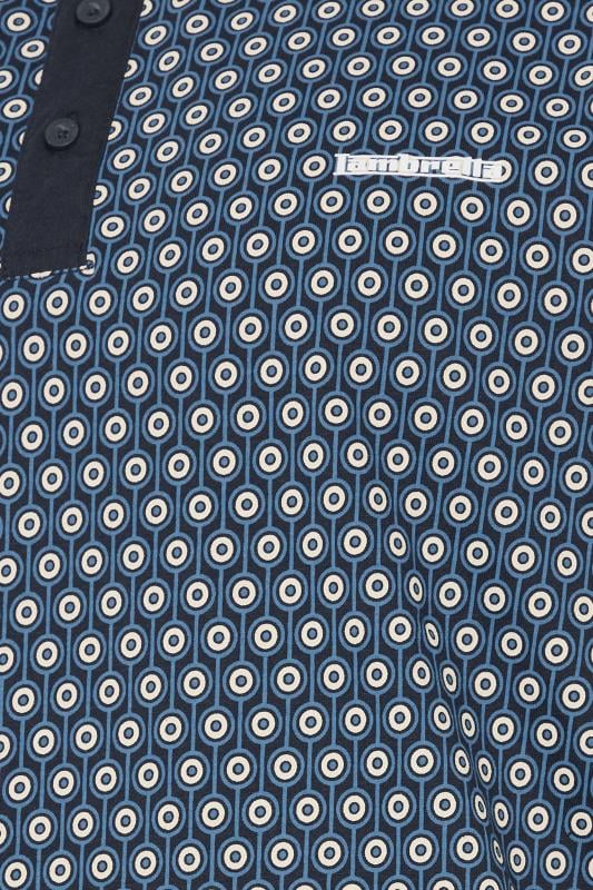 LAMBRETTA Big & Tall Navy Blue Target Print Polo Shirt | BadRhino 3