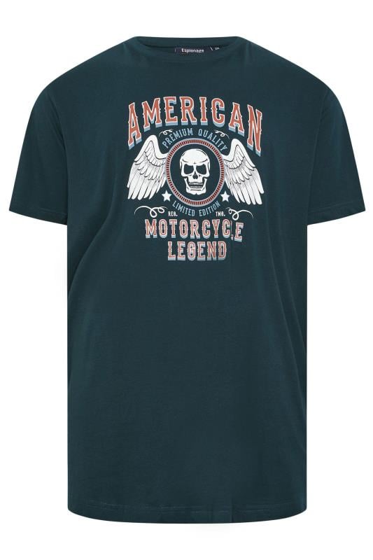 ESPIONAGE Big & Tall Green 'American' Graphic Print T-Shirt | BadRhino 1