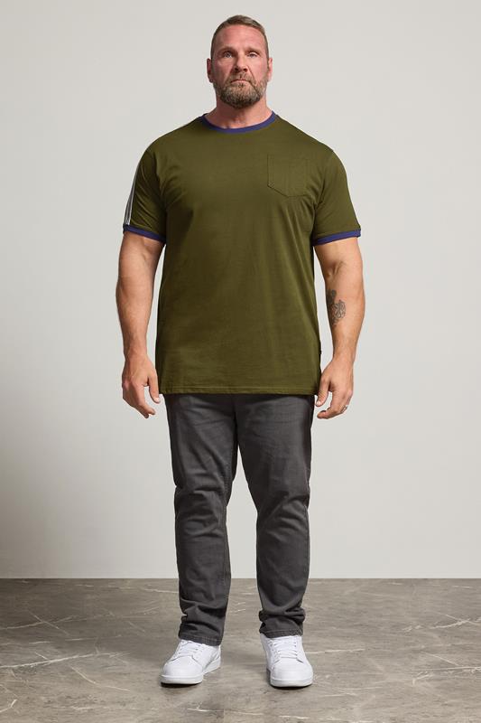 KAM Big & Tall Olive Green Ringer T-Shirt | BadRhino 1