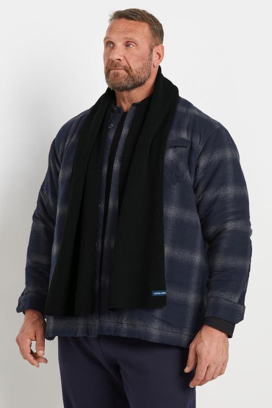 Men's  JACK & JONES Big & Tall Black Knitted Scarf