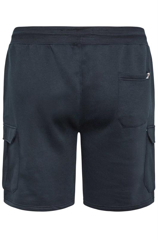 D555 Big & Tall Navy Blue Fleece Cargo Shorts | BadRhino