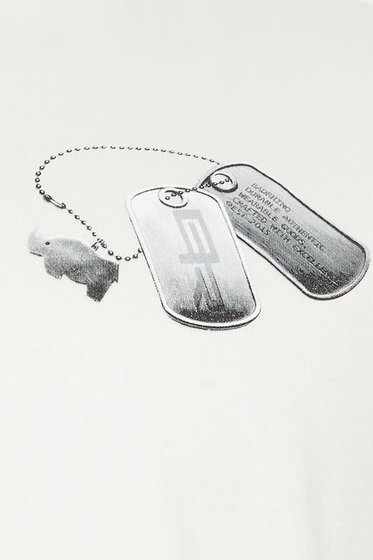 BadRhino Big & Tall Off-White Military Dog Tag Graphic T-Shirt | BadRhino 5
