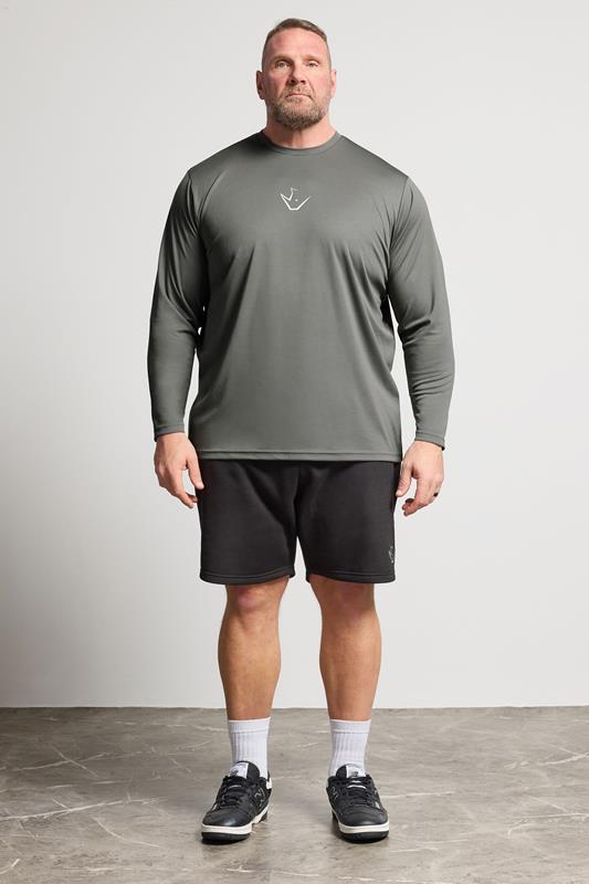 IronRhino Big & Tall Grey Performance Long Sleeve T-Shirt | BadRhino 2