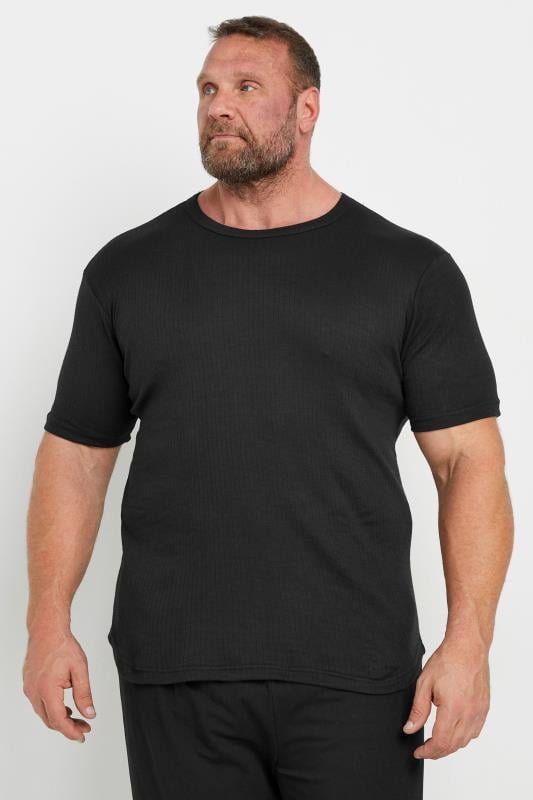 KAM Big & Tall Black Thermal Short Sleeve T-Shirt | BadRhino 1