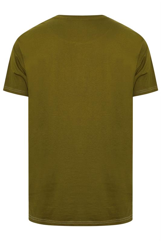 KAM Olive Green 'Greystone' Graphic Print T-Shirt | BadRhino 4