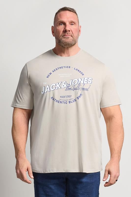 Men's  JACK & JONES Big & Tall Moonbeam White Graphic T-Shirt