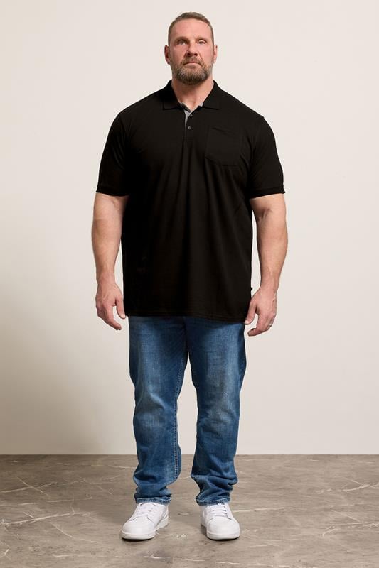 D555 Black Basic Polo Shirt | BadRhino 1