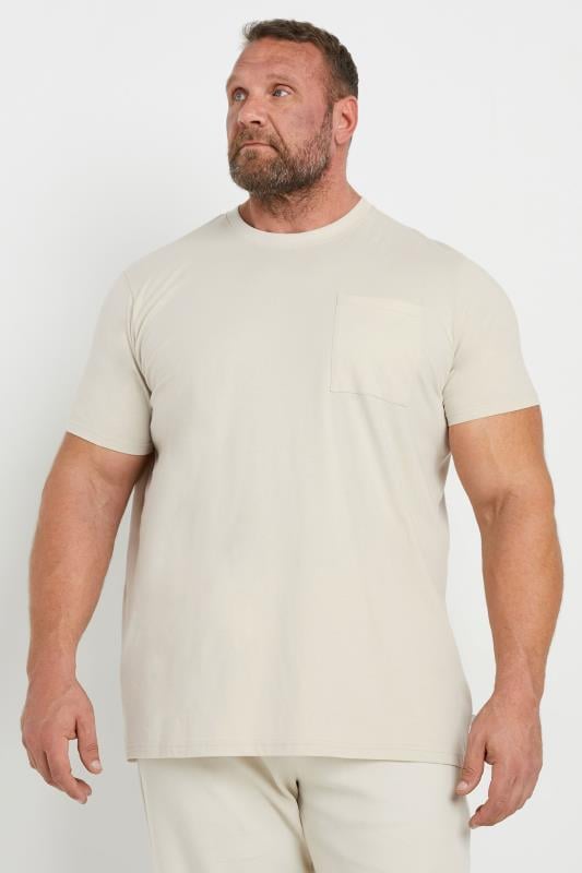 STUDIO A Big & Tall Cream T-Shirt | BadRhino 1