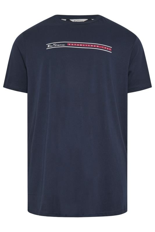 BEN SHERMAN Big & Tall Navy Core Stripe T-Shirt | BadRhino 3