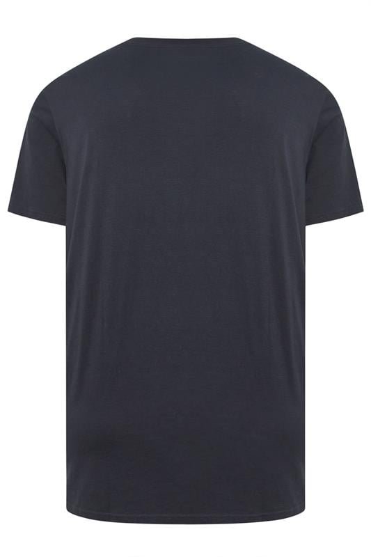 JACK & JONES Big & Tall Dark Navy Blue Slogan T-Shirt | BadRhino 4