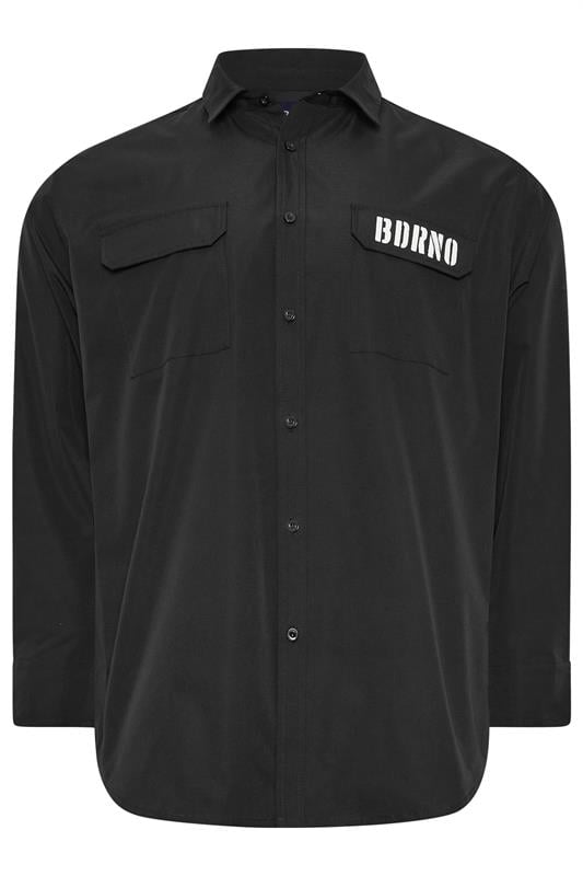 Men's  BadRhino Big & Tall Black Military Ripstop Shirt